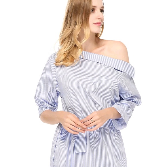 New with tags cute blue dress with white stripes - Picture 5 of 5